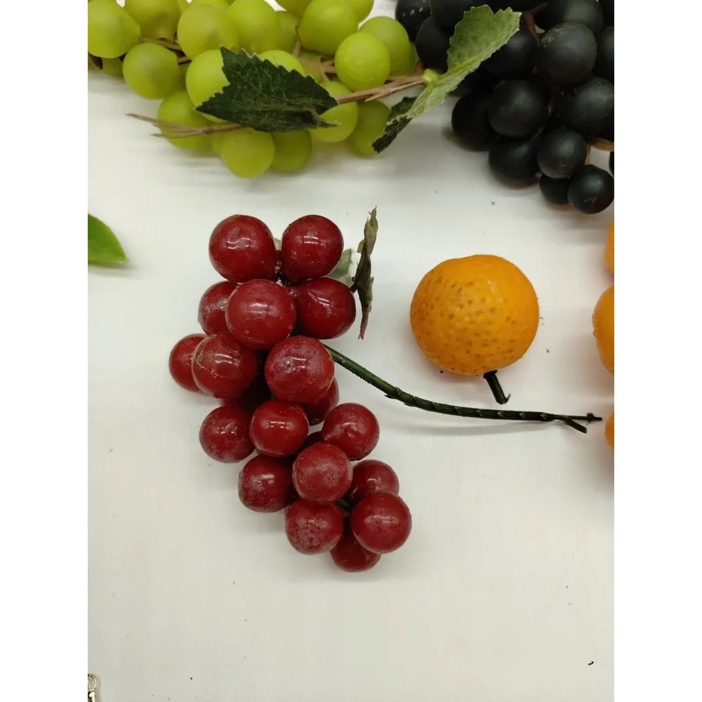 Vintage MCM Faux Fruit Realistic Plastic Rubber Artificial Lot of 13 Cherries